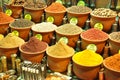 Colourful Spices at The Spice Bazaar, Istanbul, Turkey Royalty Free Stock Photo